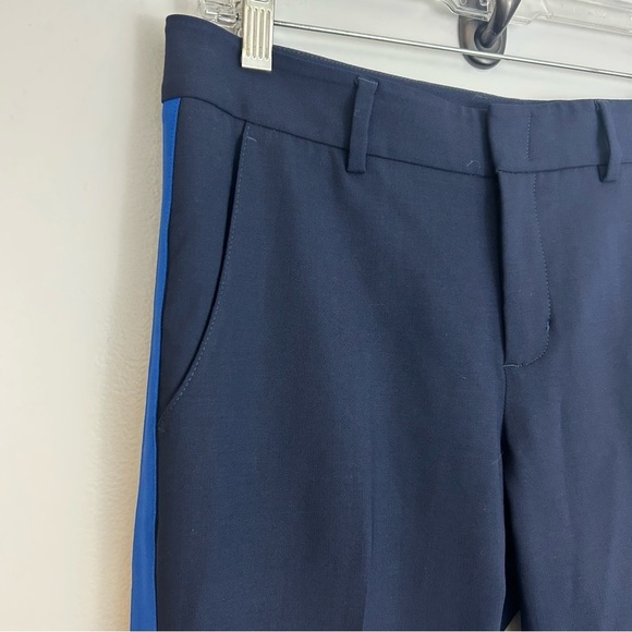 Vince Wool Navy & Royal Blue Stripe Trouser Pants Size 6 - Picture 3 of 11